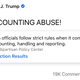 A Facebook post from Donald Trump, which reads "BALLOT COUNTING ABUSE", carries a warning label, but has received thousands of likes, comments, and shares.